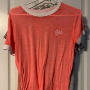 Victoria secrete pink short sleeve shirt barley warn